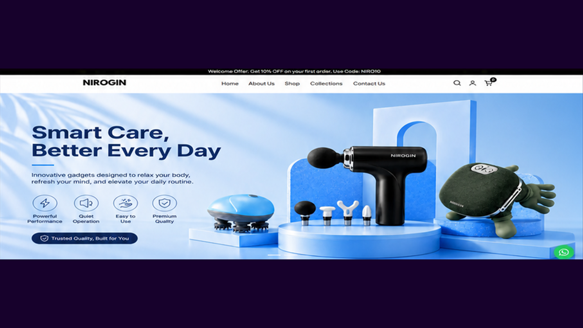 Nirogin wellness products ecommerce website developed by Digital Stack Solution
